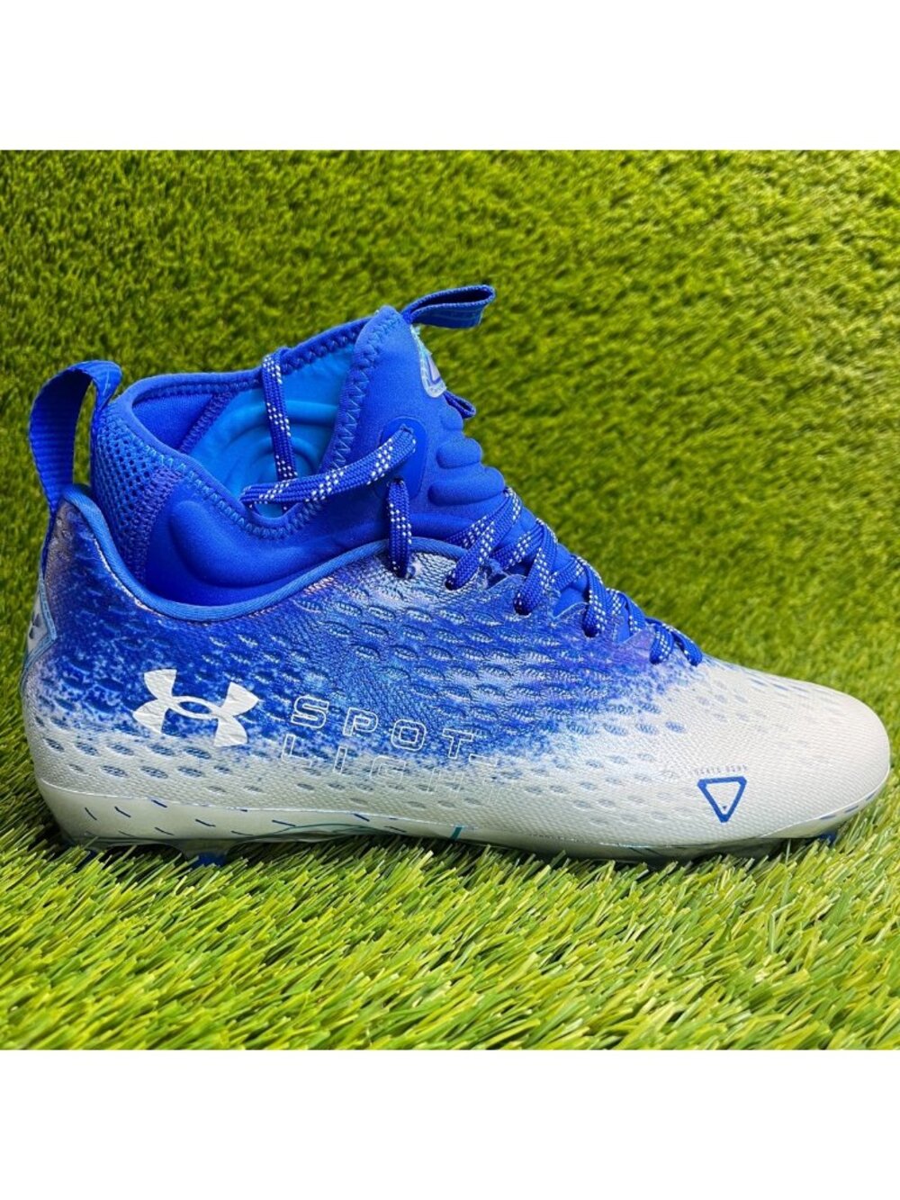 Under Armour Spotlight Lux MC 2.0 Mens Size 9.5 Blue Running Football Cleats